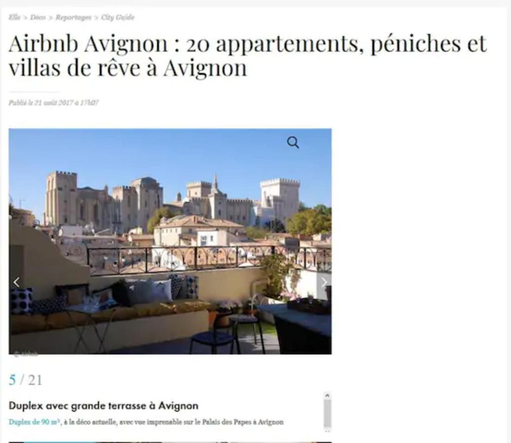 MAGNIFIQUE APPARTEMENT DE CHARME AVEC VUE SUR LE PALAIS DES PAPES À AVIGNON WiFI GRATUIT Extérieur photo